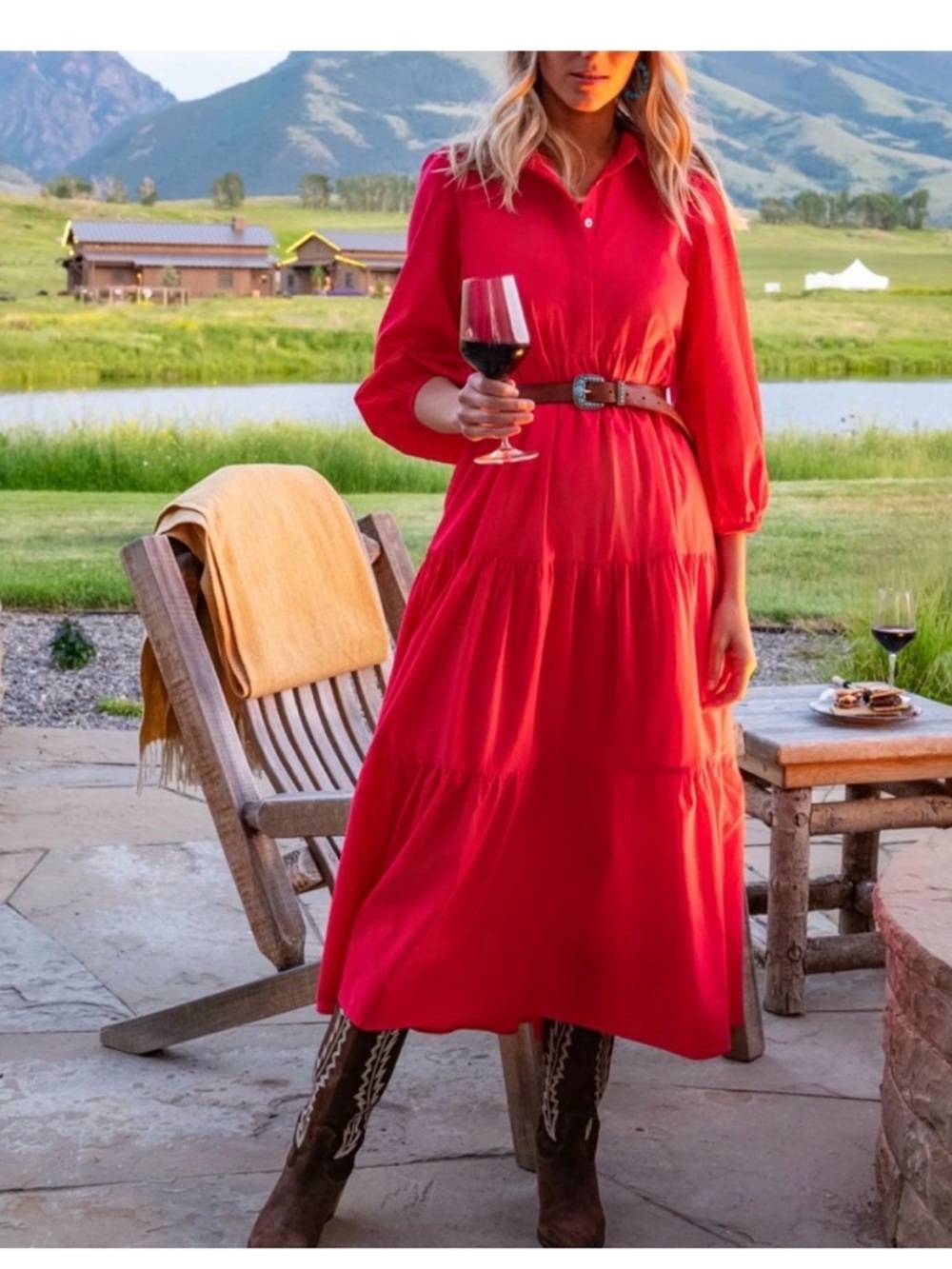 Pomander Place Red Mabel Maxi Dress